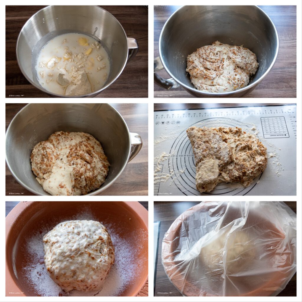 Zubereitung einfaches Zwiebelbrot mit Übernachtgare