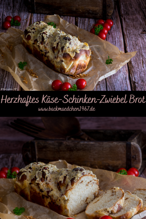 Herzhaftes Käse-Schinken-Zwiebel Brot