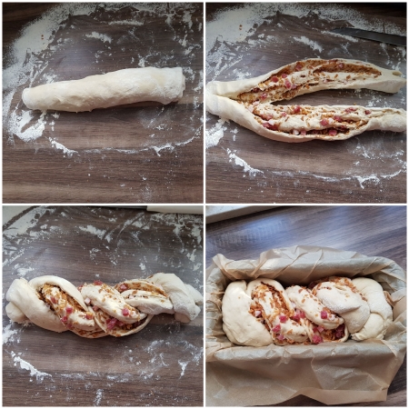Formen Herzhaftes Käse-Schinken-Zwiebel Brot