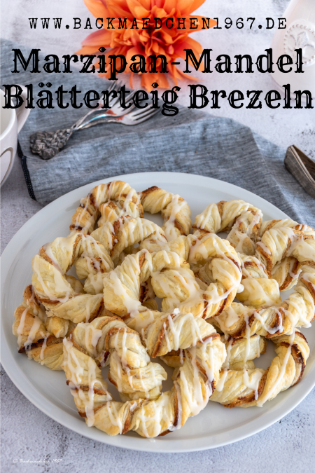 Marzipan-Mandel Blätterteig Brezeln