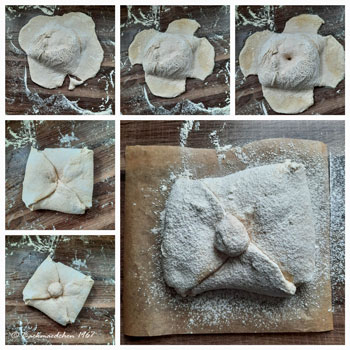 fertig geformtes Falzbrot