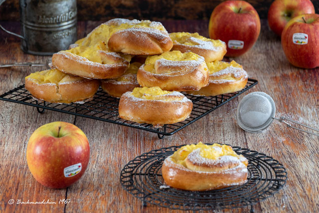 Apfel-Pudding-Schnecken