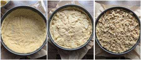 Zubereitung Apfelkuchen mit Nussstreusel