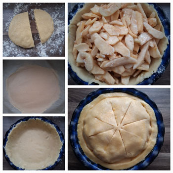 Fertigstellung Apfel-Birnen-Pie